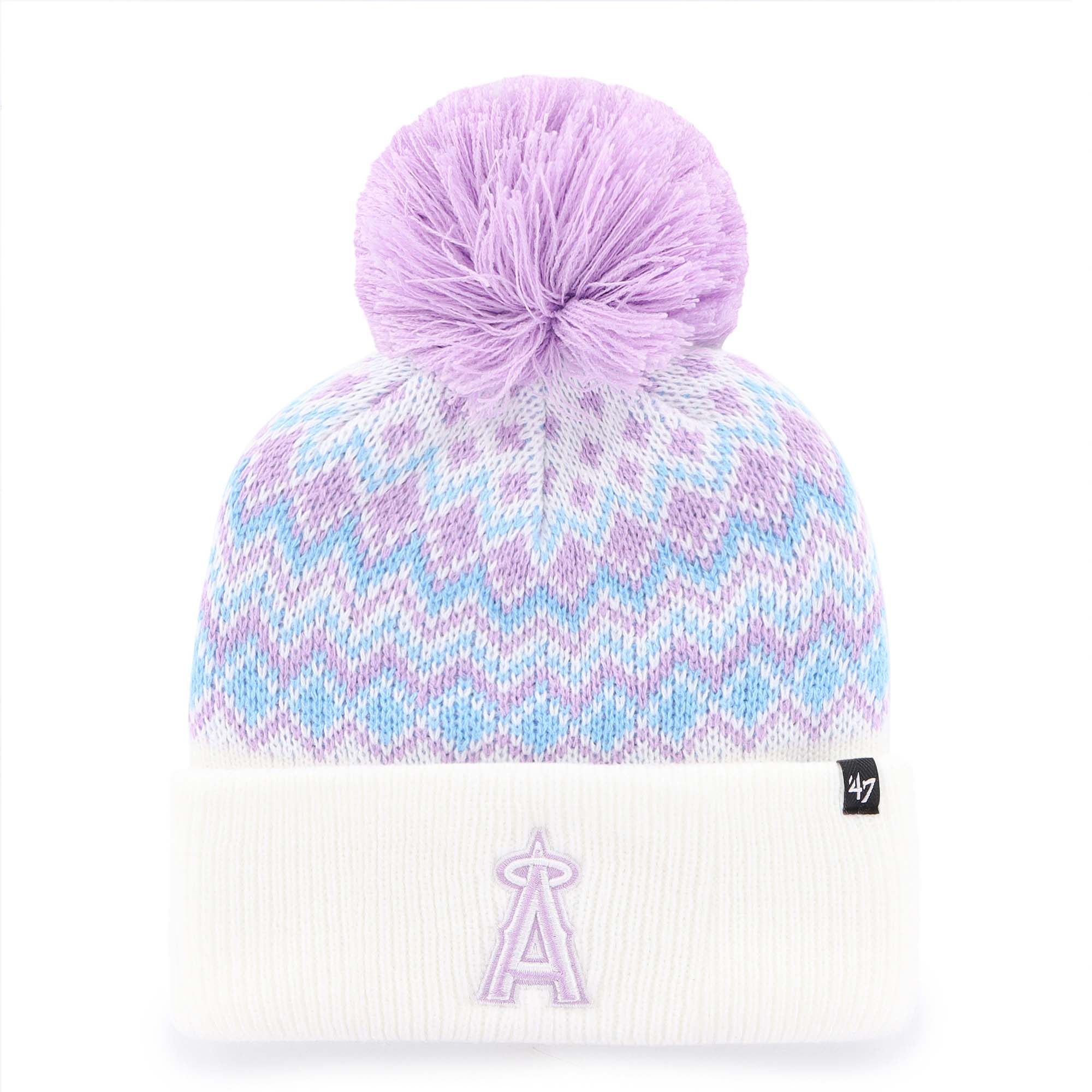 Los Angeles Angels Caps Shop – girls youth los angeles angels 47 white elsa cuffed knit hat with pom Baseball Caps and Headwear