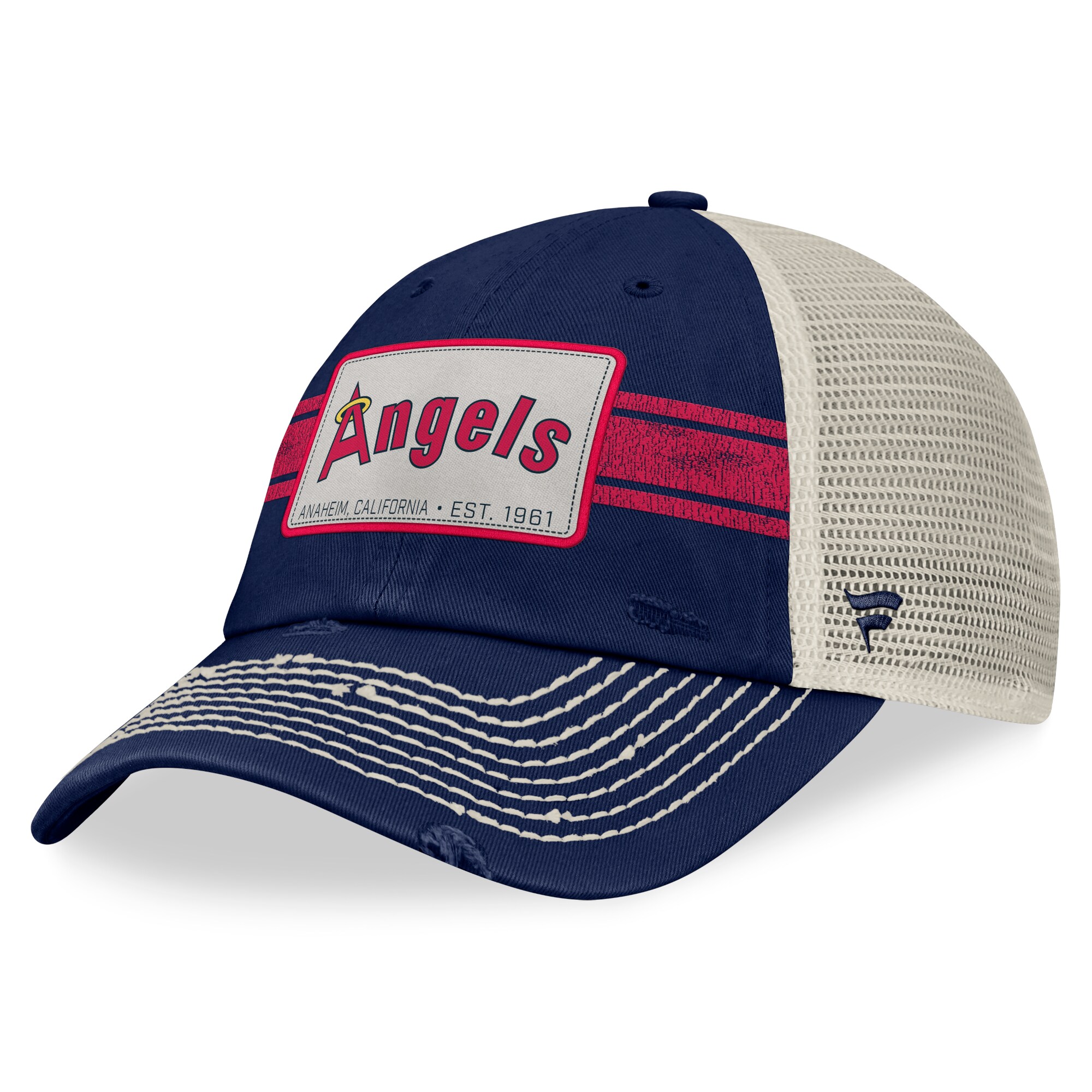 Los Angeles Angels Caps Shop – mens california angels fanatics navynatural cooperstown collection heritage stripe trucker adjustable hat Baseball Caps and Headwear