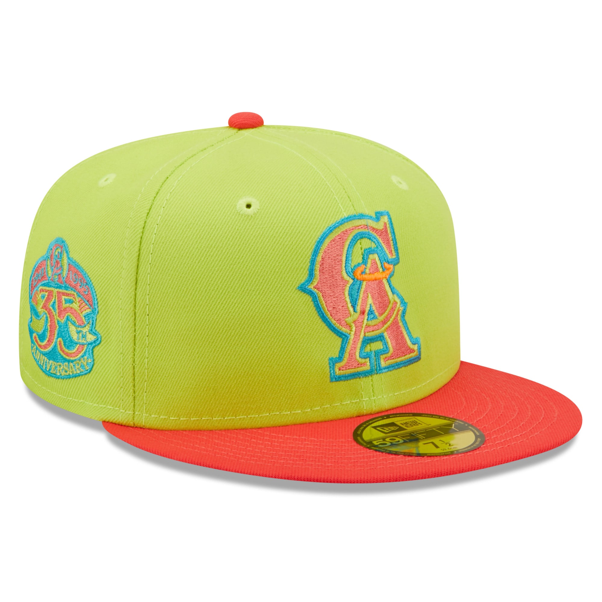 Los Angeles Angels Caps Shop – mens california angels los angeles angels new era greenred cyber highlighter 59fifty fitted hat Baseball Caps and Headwear