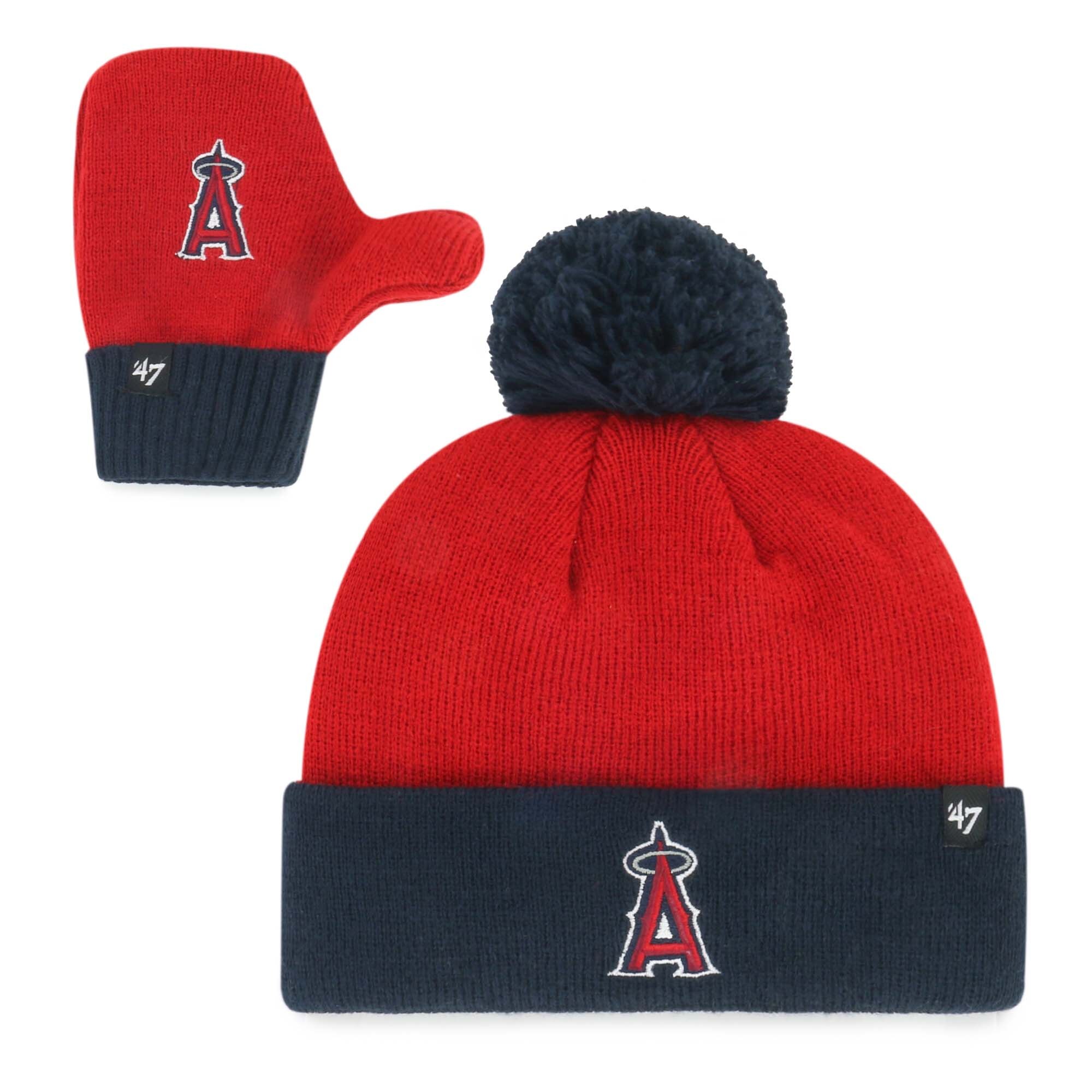 Los Angeles Angels Caps Shop – toddler los angeles angels 47 red bam bam cuffed knit hat with pom  mittens set Baseball Caps and Headwear